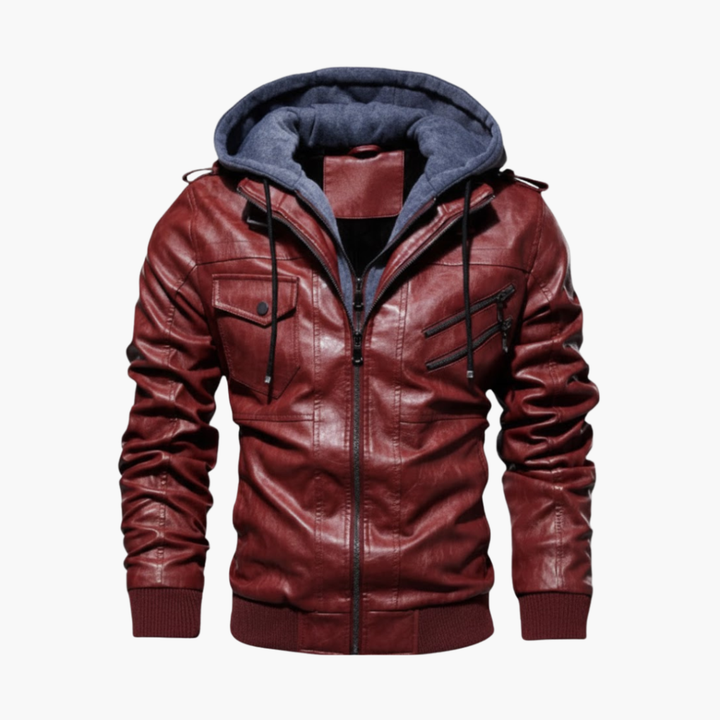 Comfortabel heren jack met capuchon, ideaal voor de overgangsmaanden. Casual design met handige opbergzakken.