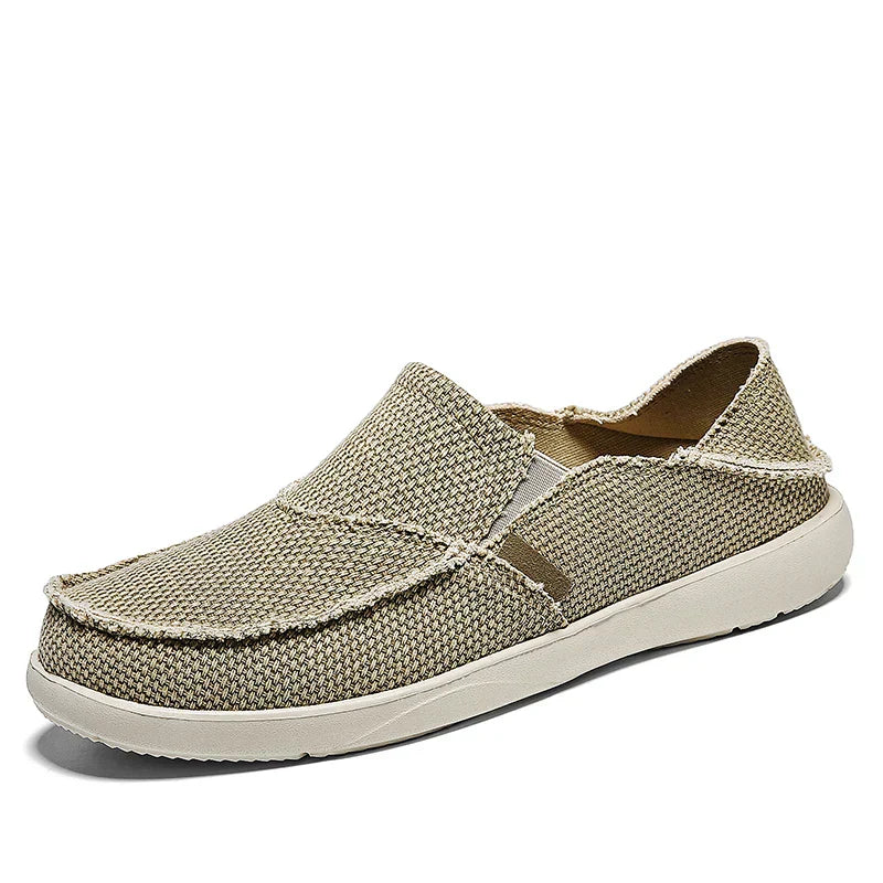 Stijlvolle heren instappers, comfortabele canvas espadrilles voor een relaxte zomerse uitstraling.
