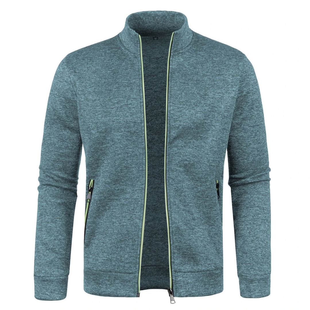 Modern heren jack; dit ritsjack met opstaande kraag biedt comfort en stijl voor elke gelegenheid.