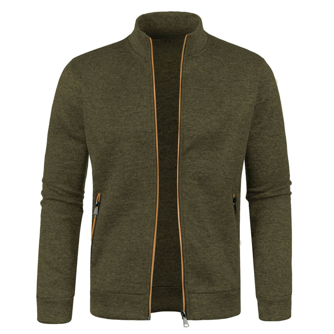 Veelzijdig heren jack; met opstaande kraag en rits, ideaal als bovenkleding voor lente/herfst.