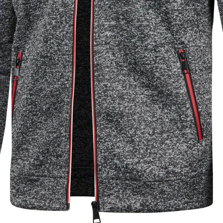 Bordeauxrood heren jack; modern ritsjack met opstaande kraag, ideaal voor casual heren mode.