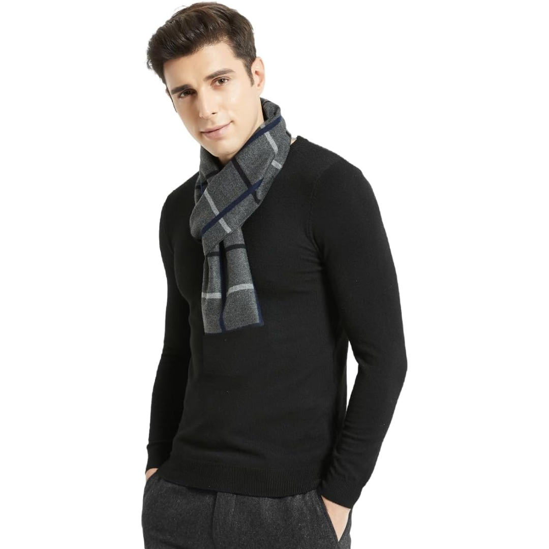 Elegantie en warmte gecombineerd in deze Ryan kasjmier winter sjaal voor mannen.