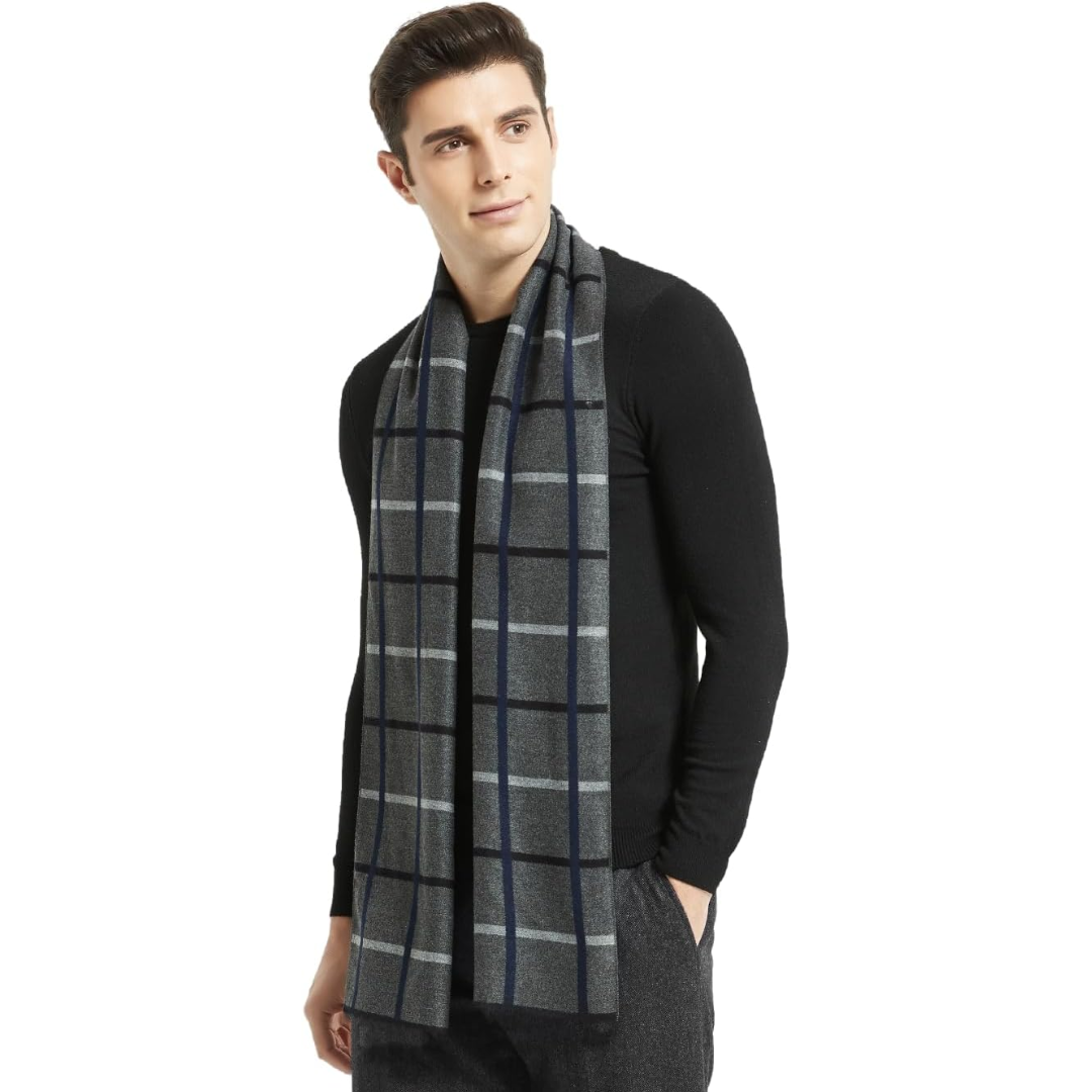 Een veelzijdige kasjmier sjaal voor heren. Perfect voor zowel casual als formele winterstijlen.