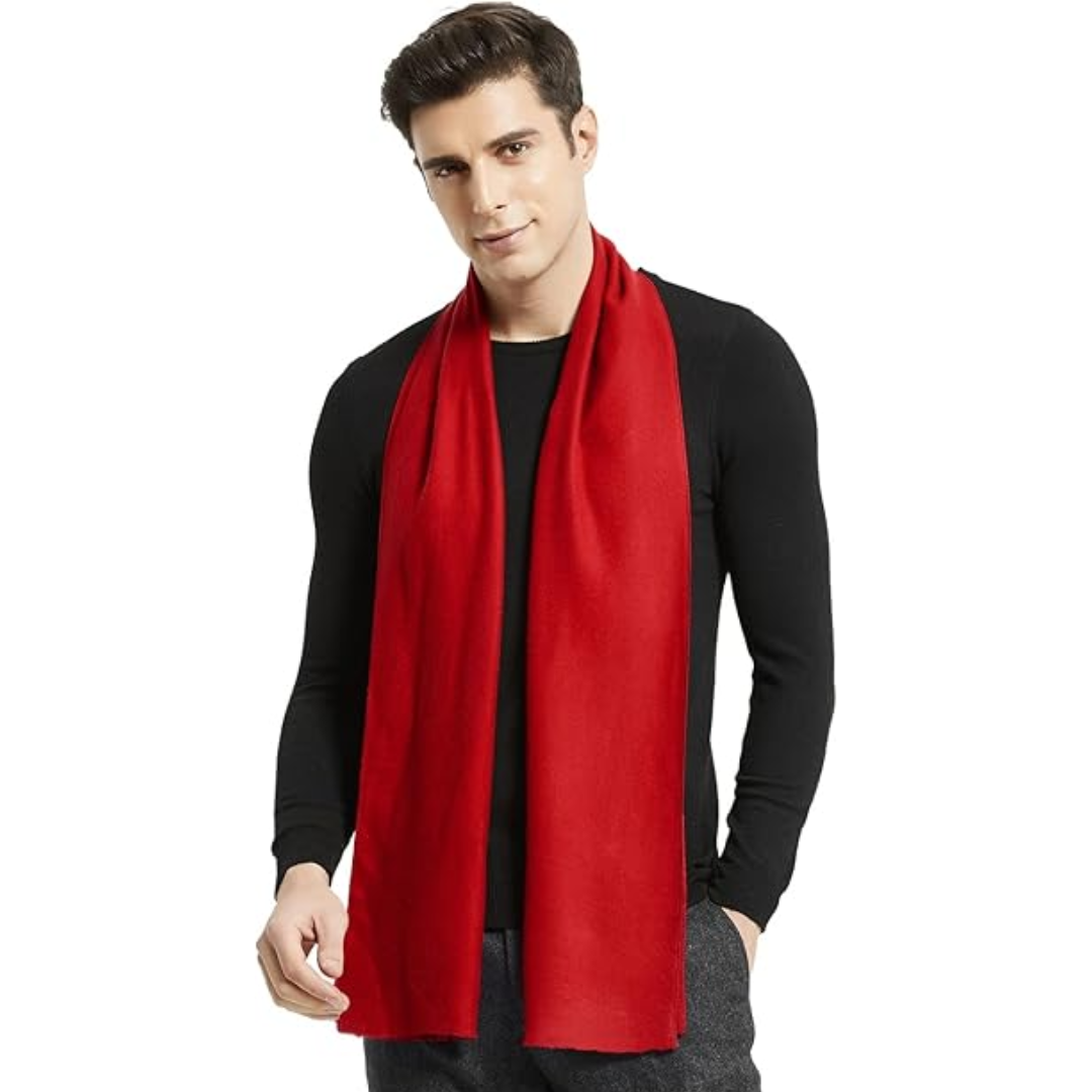 Hoogwaardige kasjmier sjaal voor mannen. Een onmisbaar, luxe accessoire in de wintergarderobe.