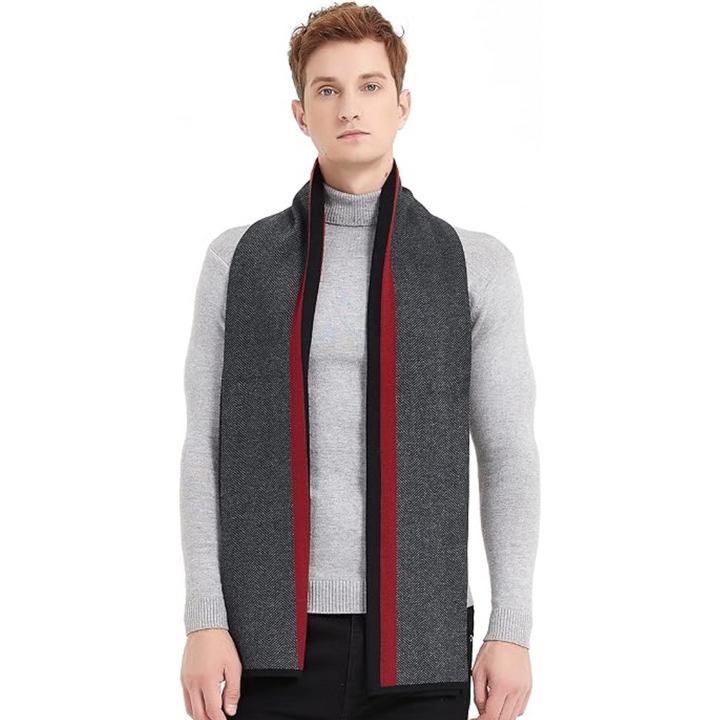 Prachtige heren kasjmier sjaal. Een warm en modieus cadeau-idee voor hem.