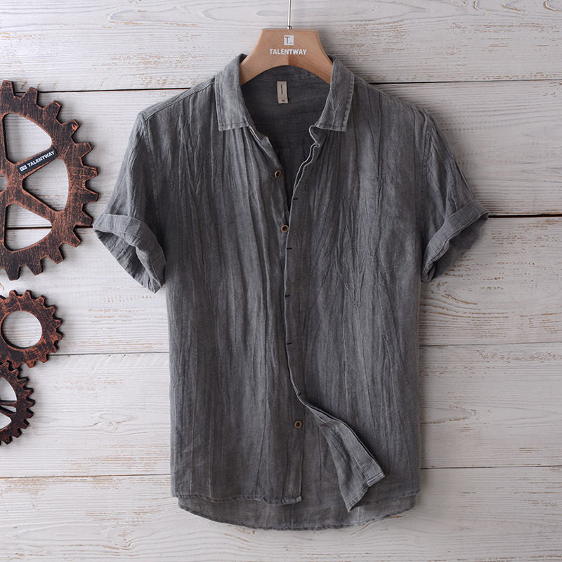 Comfortabel heren overhemd in plussize, stijlvol en luchtig, voor een ontspannen zomer of zakelijke gelegenheid.