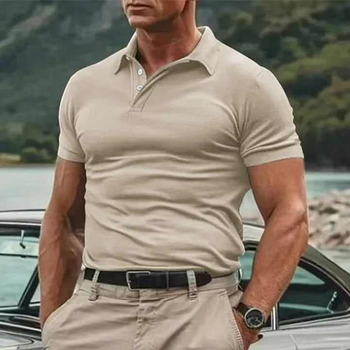 Stijlvol heren poloshirt met korte mouwen, ideaal voor zomerse casual gelegenheden en vrije tijd.