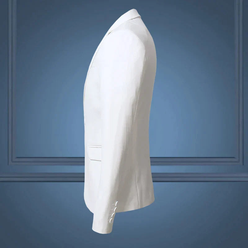 Formele heren blazer Maxim, ideaal voor zakelijke bijeenkomsten, straalt klasse en tijdloze elegantie uit.