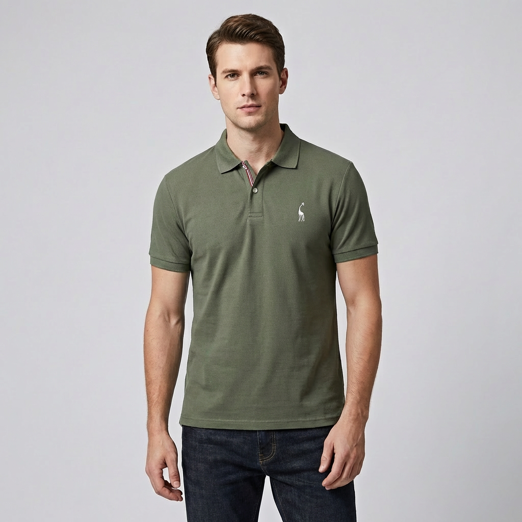 Heren poloshirt in een casual look, comfortabel en stijlvol voor een ontspannen uitstraling als zomerkleding.