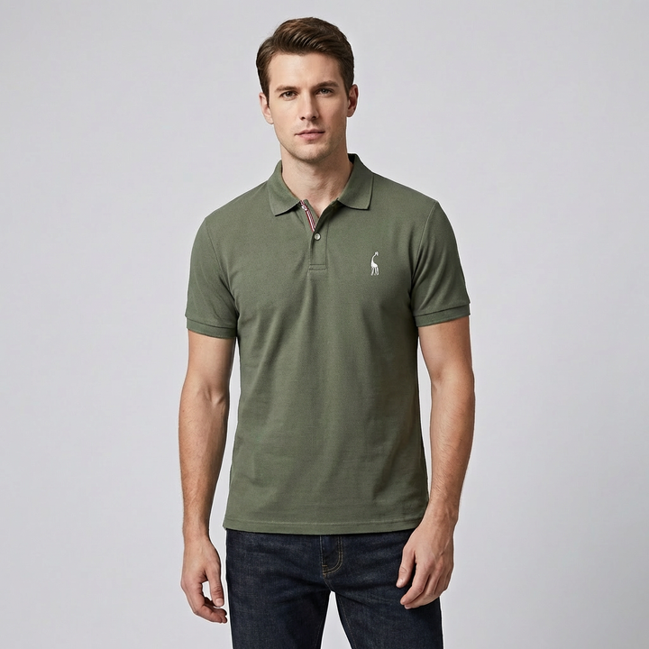 Heren poloshirt in een casual look, comfortabel en stijlvol voor een ontspannen uitstraling als zomerkleding.