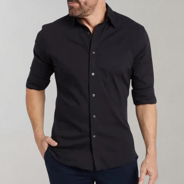 Comfortabel Milan herenoverhemd, strijkvrij en perfect voor een casual-zakelijke look.