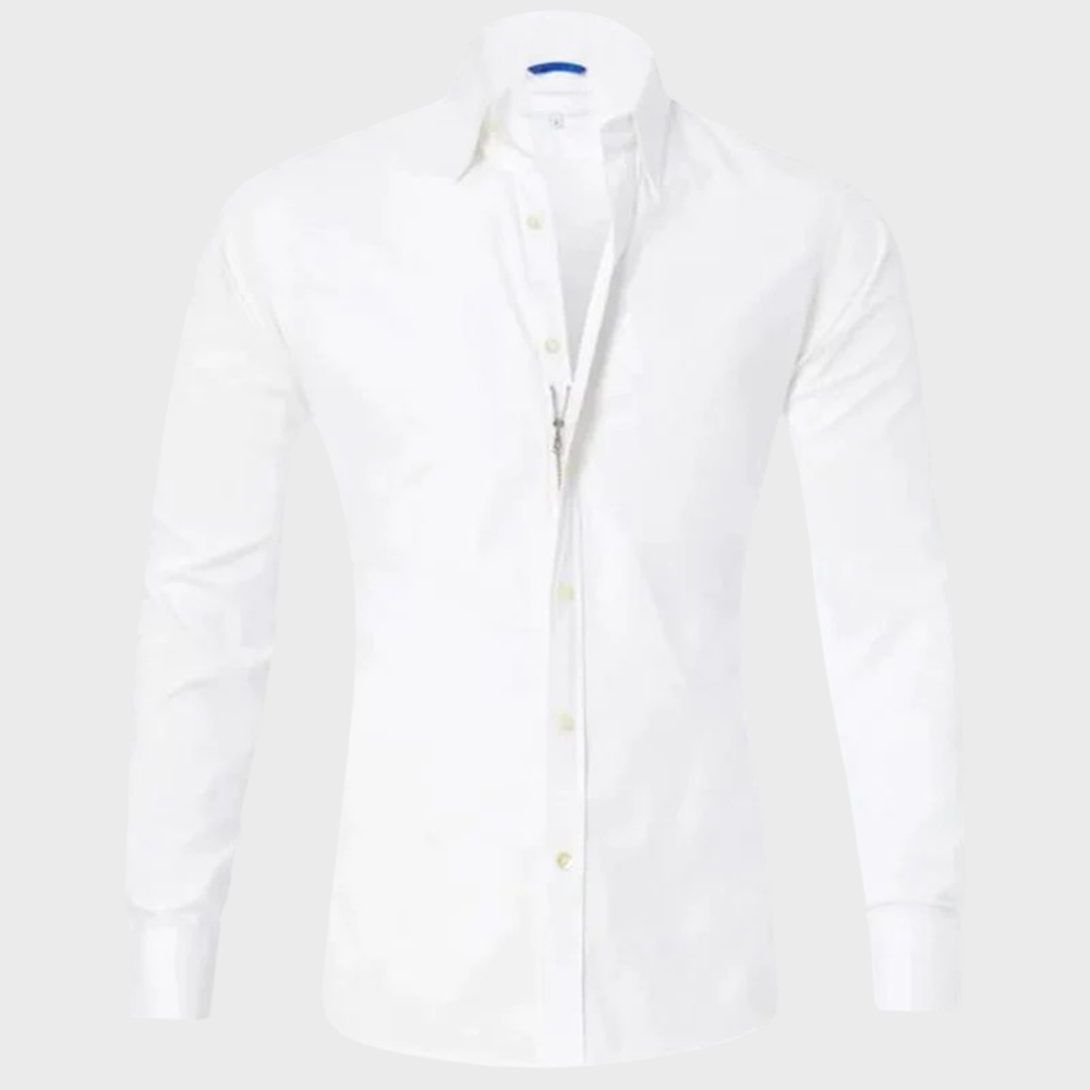 Dit comfortabele Milan herenoverhemd is de ultieme oplossing voor strijkvrije elegantie.