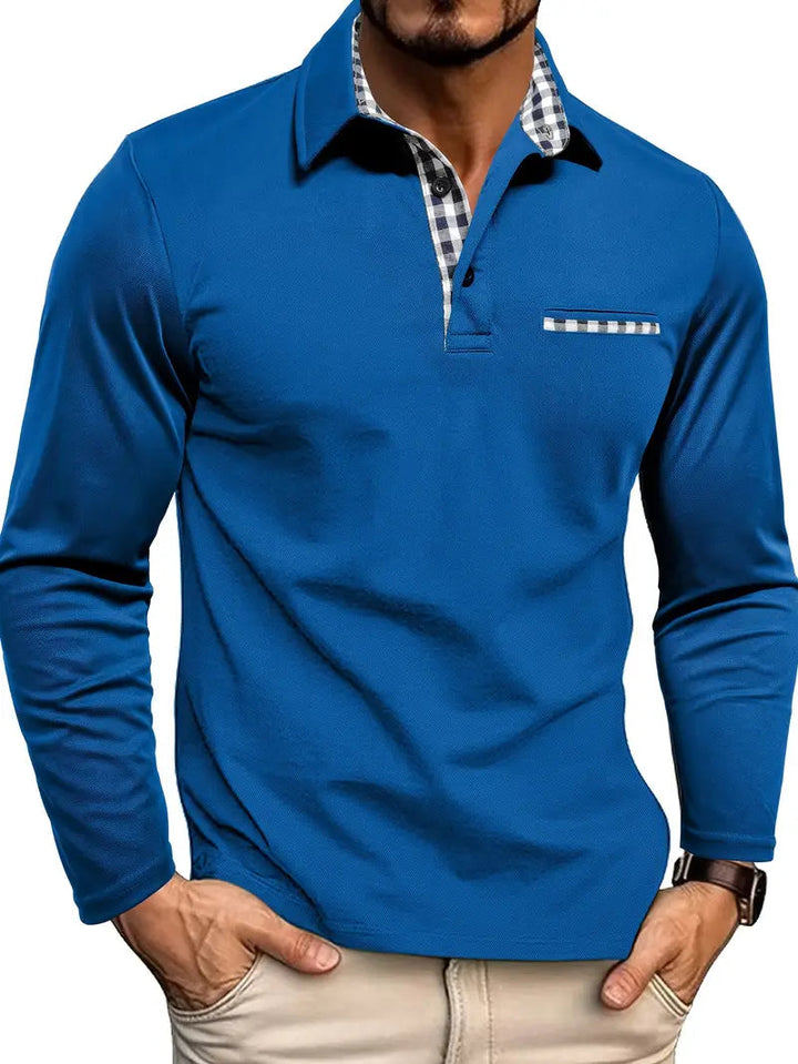 Modieuze heren lange mouwen polo shirt, ideaal voor casual en smart casual gelegenheden