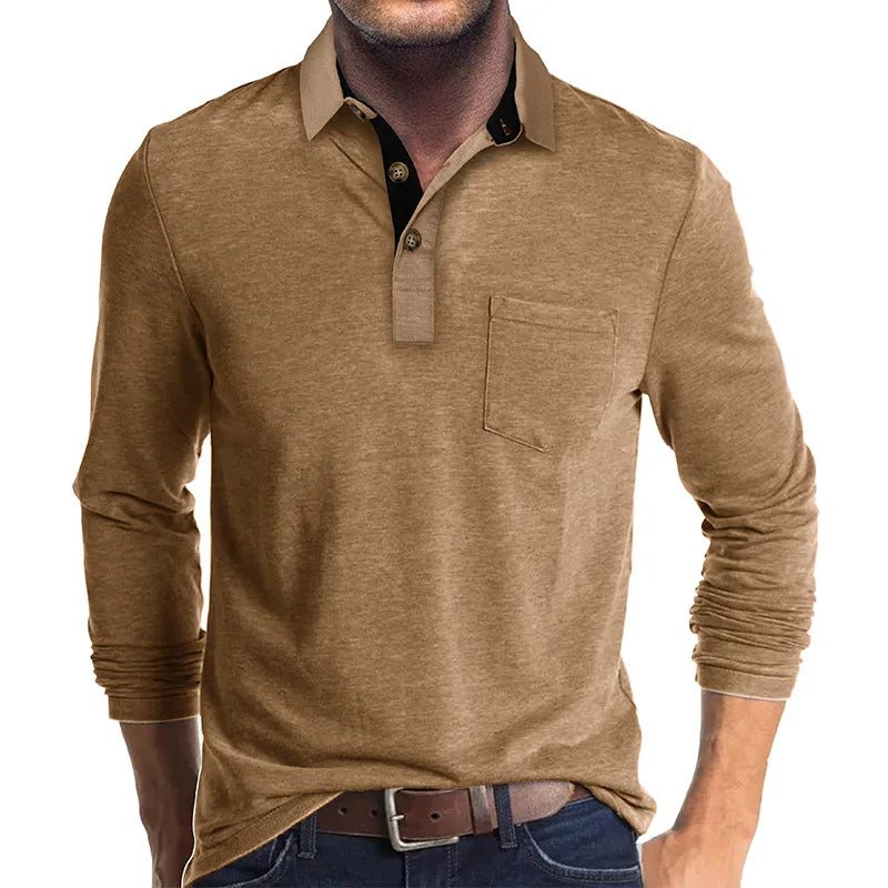 Ademende heren langemouw polo, perfect voor smart-casual en dagelijks gebruik.