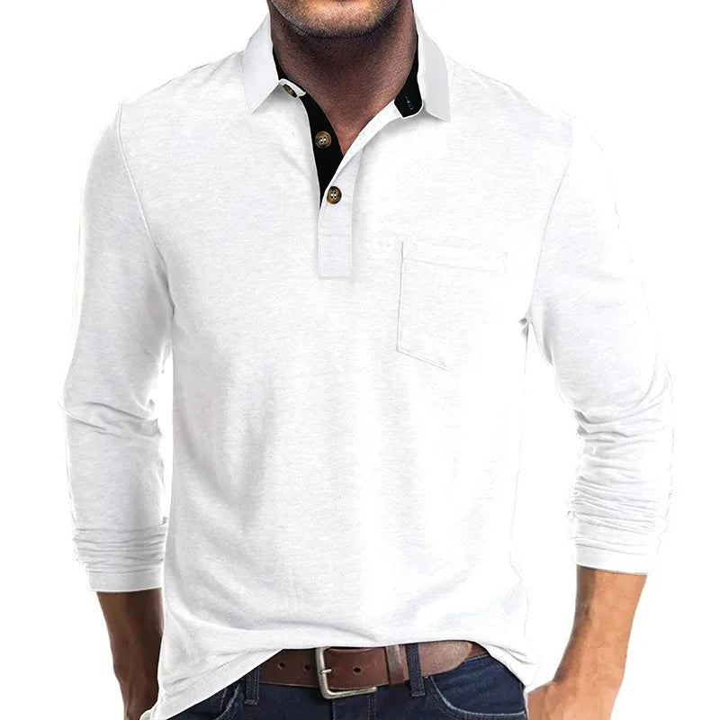 Comfortabele herenpolo met lange mouwen, een veelzijdige keuze voor herenkleding.