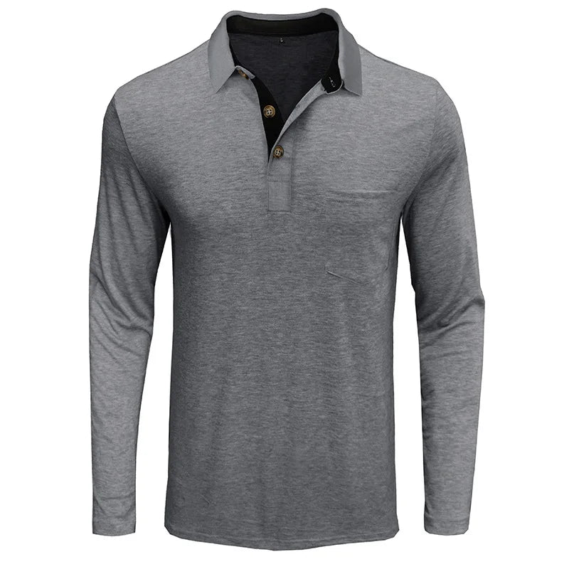 Stijlvolle heren langemouw polo, ademend materiaal voor ultiem draagcomfort.
