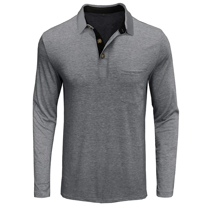 Stijlvolle heren langemouw polo, ademend materiaal voor ultiem draagcomfort.