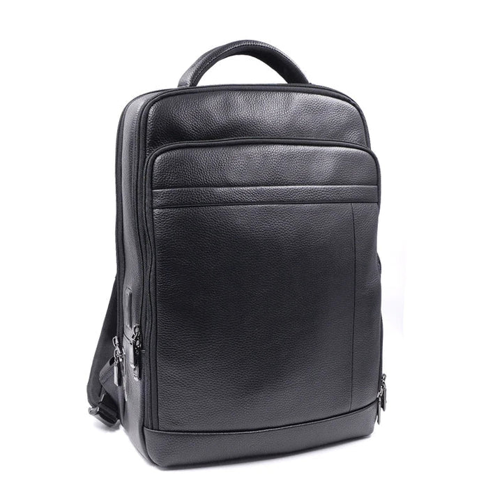 Stijlvolle heren leren rugzak met vingerafdrukslot, perfect voor veilig reizen en werk, praktische antidiefstal tas.