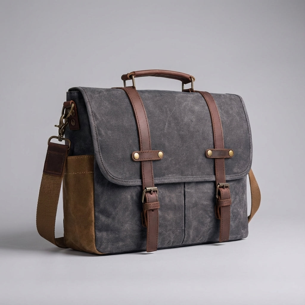 Klassieke bruine leren messenger tas MetroSatchel voor heren, een tijdloze en duurzame crossbody tas.