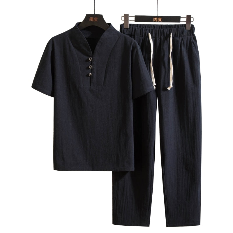 Lichtgewicht heren zomer outfit van Luno, comfortabel en ademend, ideaal voor warme dagen.