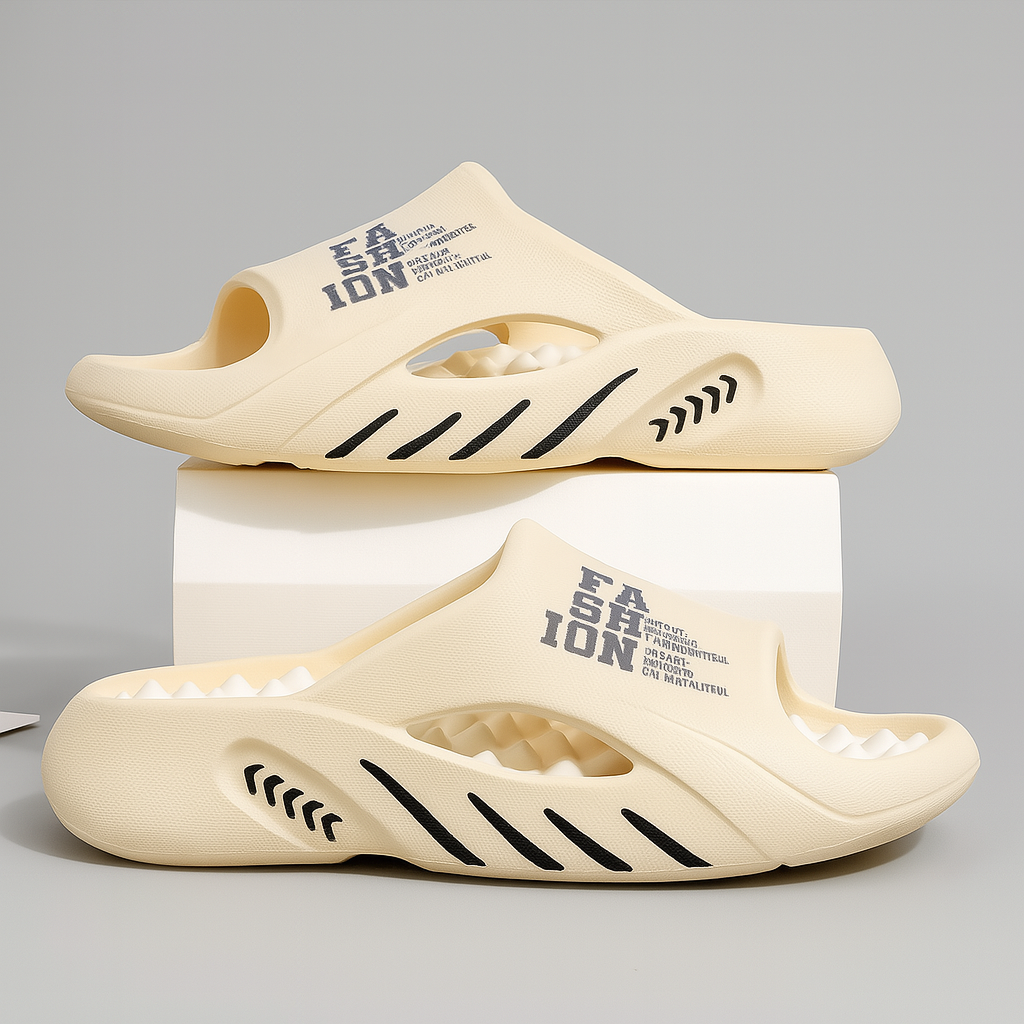 Heren luxe orthopedische slippers in kaki, bieden comfort en optimale voetsteun voor de zomer.