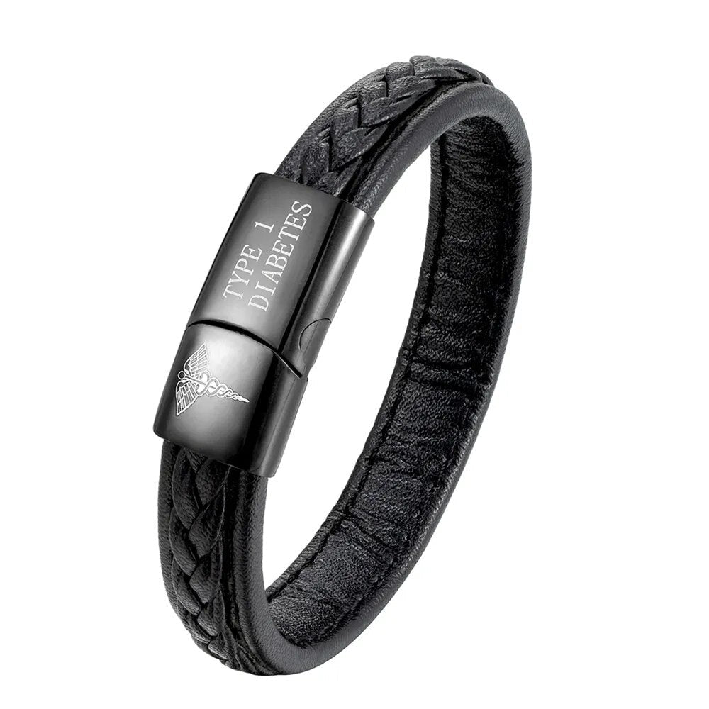 Heren medische alert armband van roestvrij staal. Stijlvolle ID armband voor veiligheid en gemoedsrust.