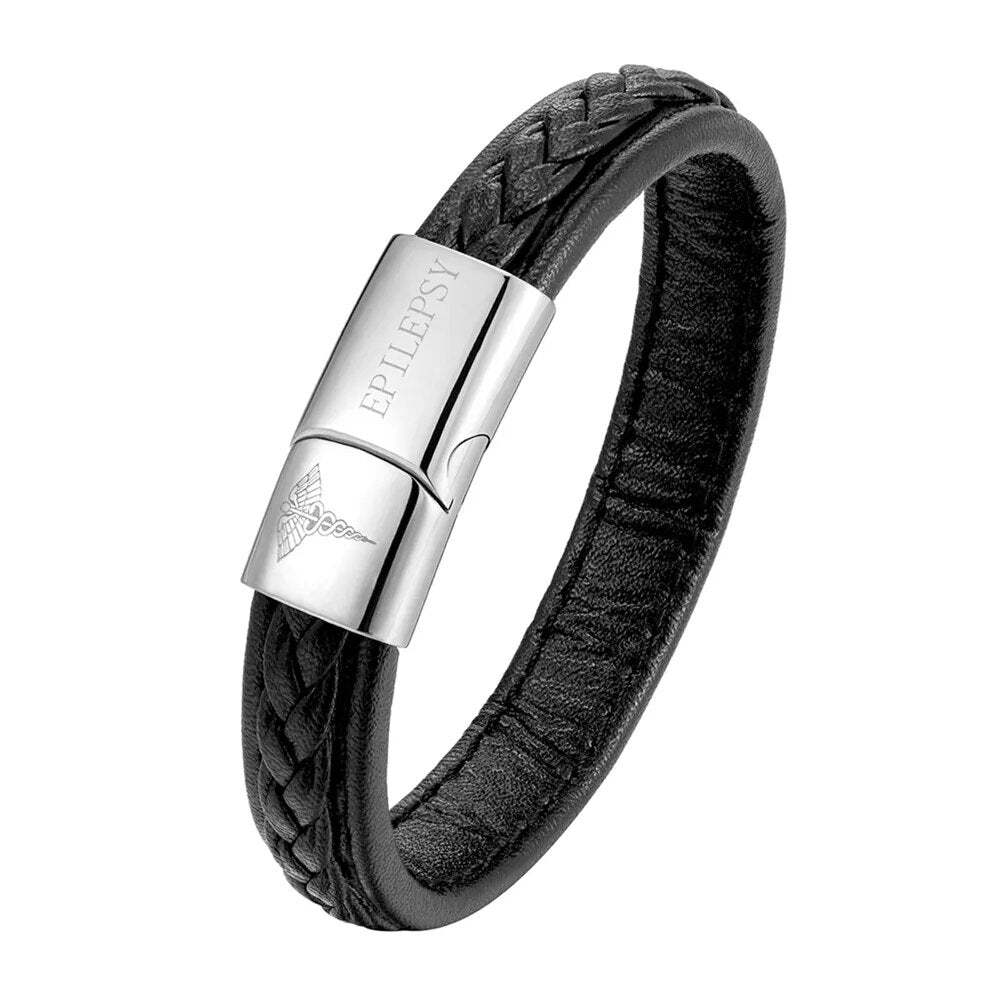 Heren diabetes armband van RVS. Stijlvolle en discrete medische sieraden voor dagelijkse bescherming.