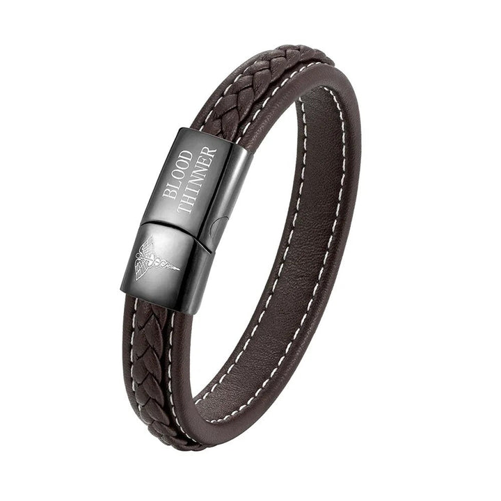Roestvrij stalen heren ID armband met medisch symbool. Duurzaam en van levensbelang.