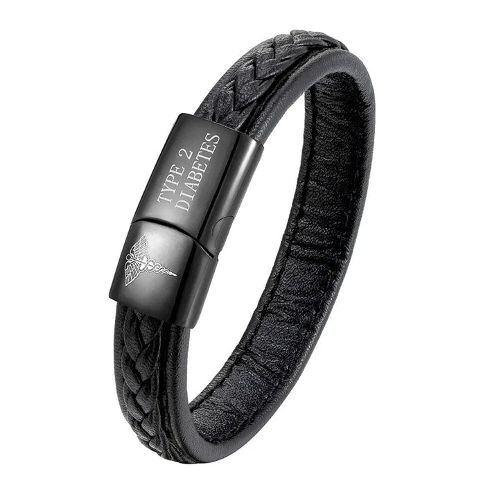 Roestvrij stalen ID armband voor mannen met medische aandoening. Sterk, duurzaam en stijlvol.