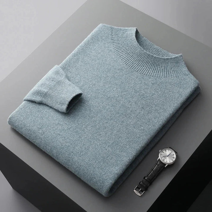 Moderne heren mock neck trui. Slank gesneden voor een verzorgde look, comfortabel en stijlvol.