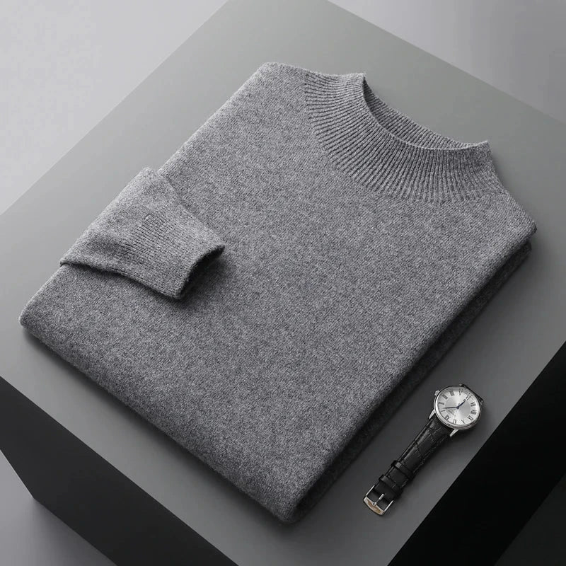 Stijlvolle heren trui met mock neck. Een tijdloze en comfortabele sweater, essentieel voor elke modebewuste man.