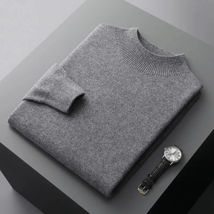 Stijlvolle heren trui met mock neck. Een tijdloze en comfortabele sweater, essentieel voor elke modebewuste man.