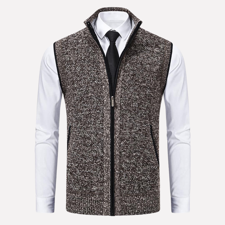 Veelzijdig heren mouwloos vest met rits, perfect voor casual comfort en elke outfit.