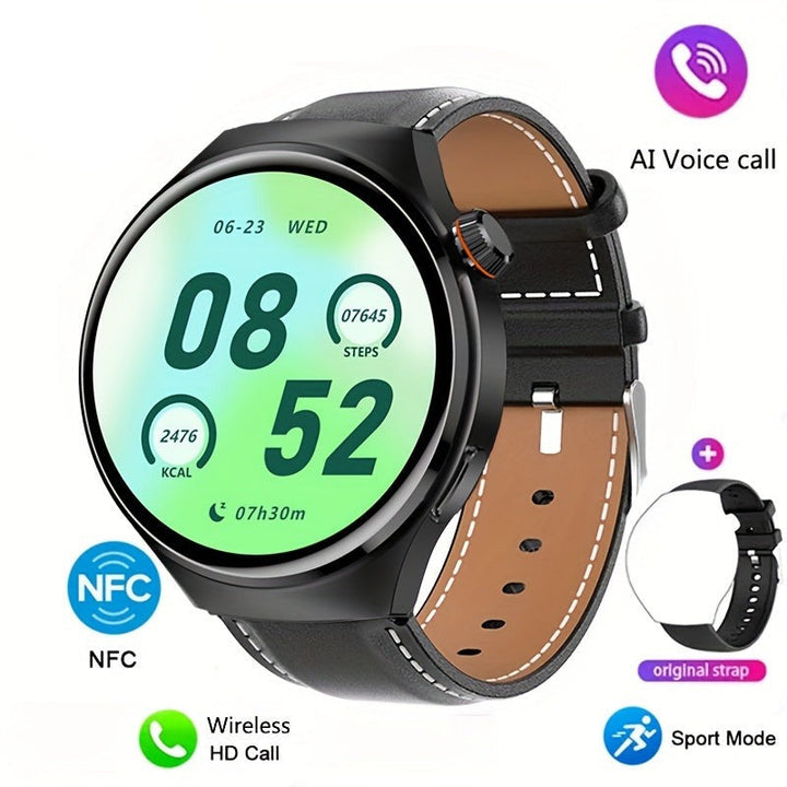 Duidelijk digitaal scherm van de Orion heren smartwatch toont hartslag en stappen als gezondheidstracker.