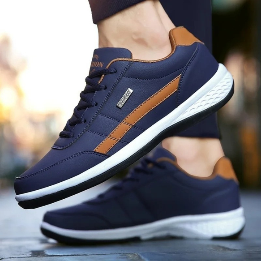 Heren orthopedische leren schoenen in zwart, bieden ultiem comfort en voetondersteuning voor elke dag.