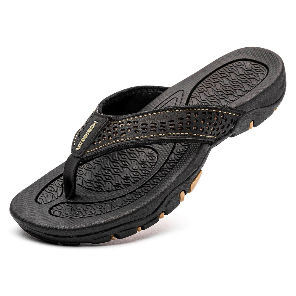 Zwarte heren comfort slippers met anatomisch voetbed, perfect voor dagelijks gebruik.