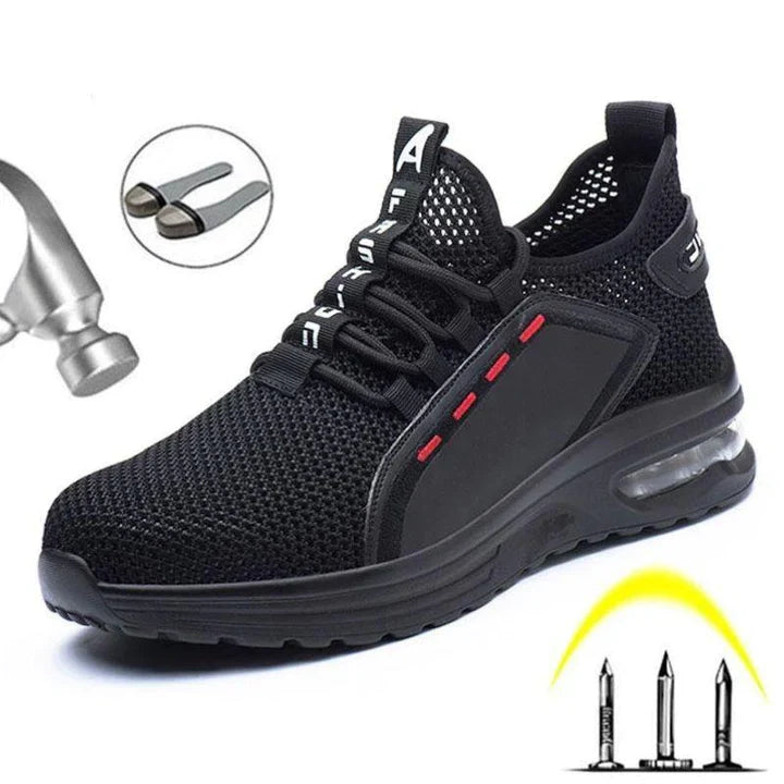 Heren orthopedische veiligheidsschoenen met stalen neus, antislip en comfort voor optimale bescherming op het werk.