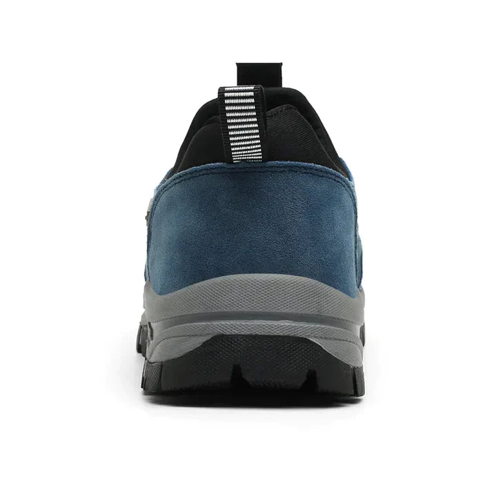 Comfortabele heren wandelschoenen met brede pasvorm en ademend bovenwerk, bieden pijnverlichting en ondersteuning.