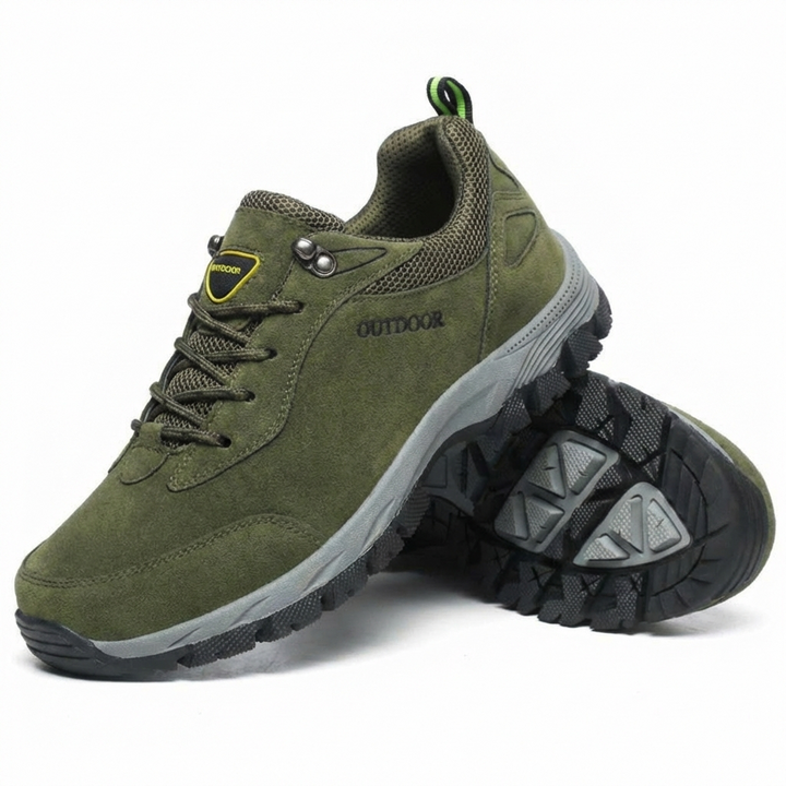 Robuuste heren wandelschoenen met orthopedische steun en antislip grip, perfect voor duurzame buitenactiviteiten.