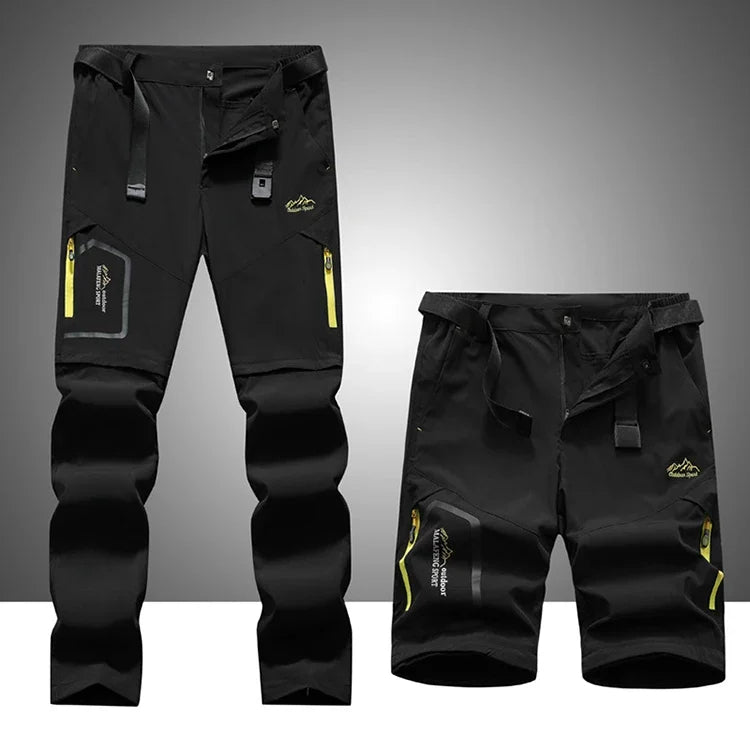 Lichte sneldrogende zomerbroek voor heren, afritsbaar tot korte broek voor warme dagen outdoor.