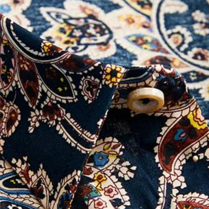 Florado heren overhemd met korte mouwen en trendy bloemenprint, geschikt voor zomer en casual outfits.
