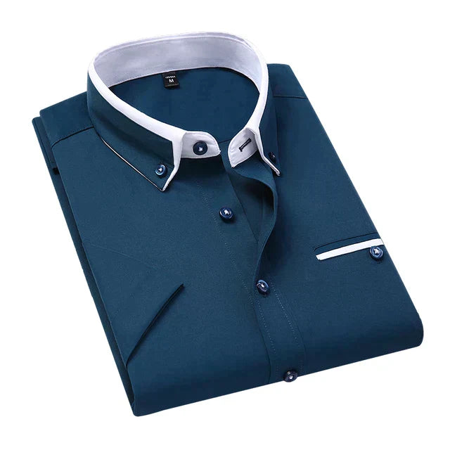 Comfortabel en stijlvol heren overhemd Victor met korte mouwen, perfect voor warme dagen.