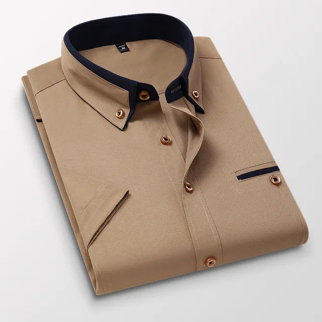 Overhemd Victor voor heren, korte mouwen, een stijlvolle toevoeging aan je zomerkleding.