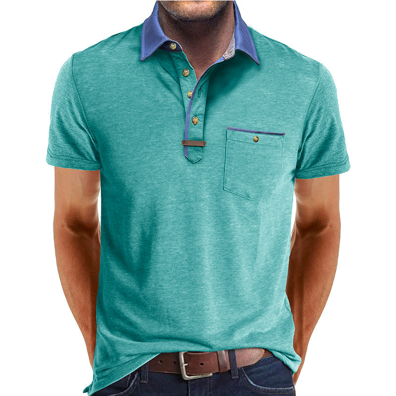 Trendy casual heren polo voorzien van een praktische borstzak