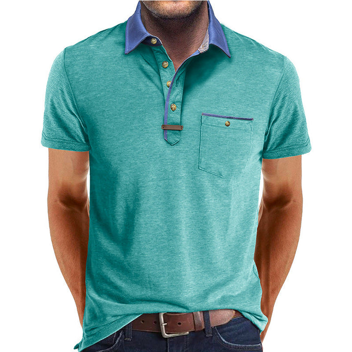 Trendy casual heren polo voorzien van een praktische borstzak