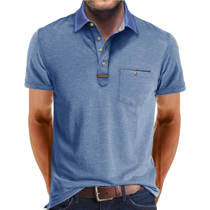 Elegante smart-casual heren polo met korte mouw en regular fit