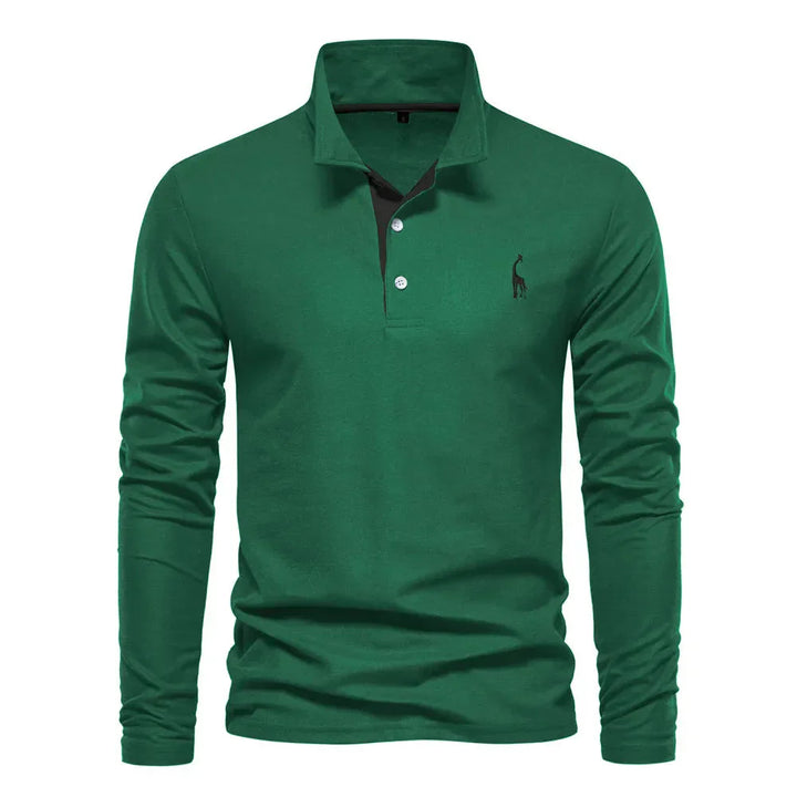 Klassiek heren poloshirt met lange mouwen, veelzijdig en comfortabel. Essentieel item voor je kledingcollectie.
