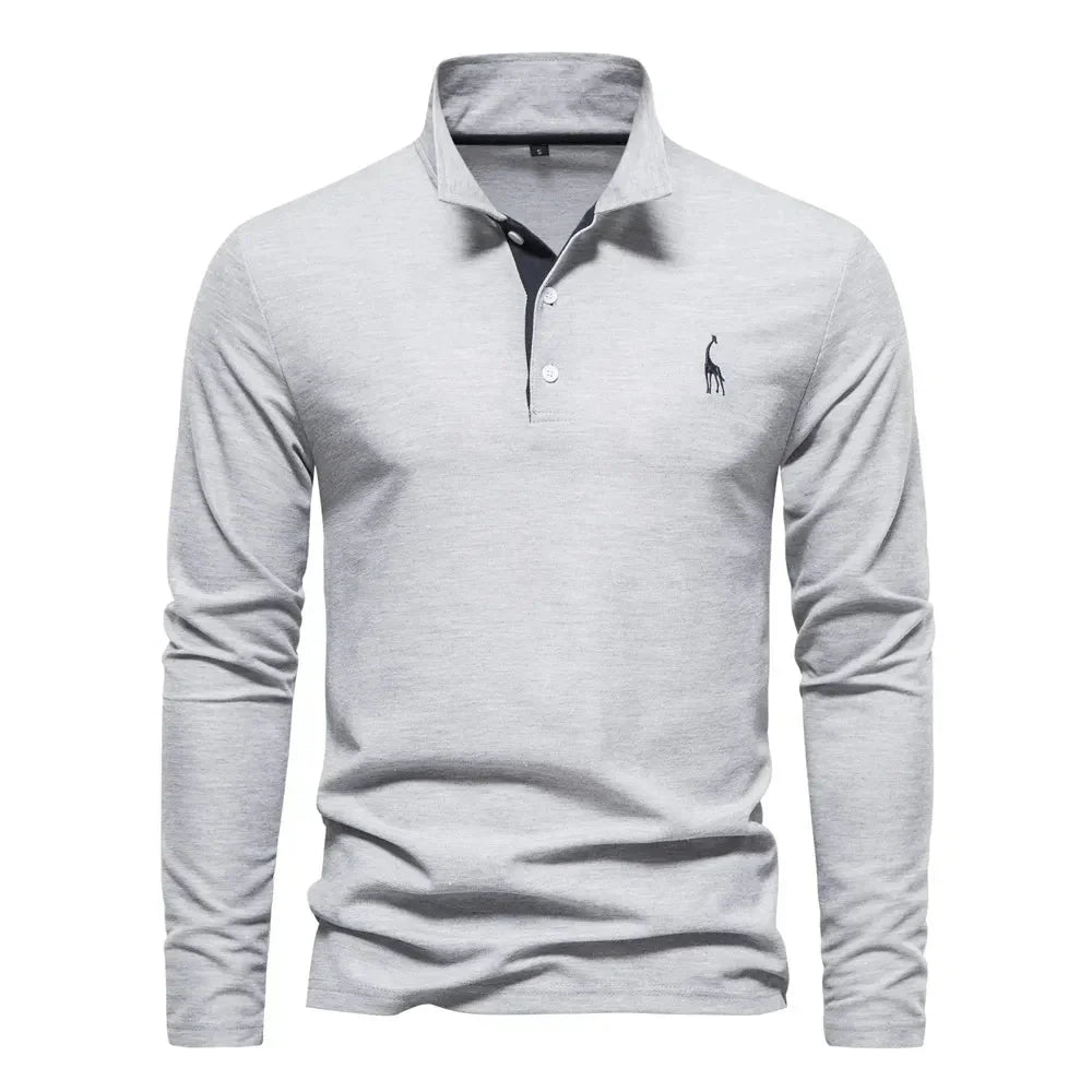 Tijdloze heren poloshirt met lange mouwen. Klassiek design voor comfortabele en stijlvolle herenkleding.