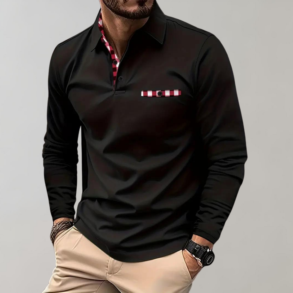 Heren polo met lange mouwen Oliver, comfortabel en stijlvol voor elke gelegenheid.