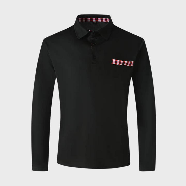 Tijdloze heren polo met lange mouwen, perfect voor casual of zakelijke kleding.